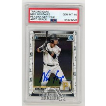 Nick Gonzales 2020 Bowman Chrome Autographed Card #BD-81 - PSA/DNA 10