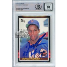Dwight Gooden 1985 Donruss "85 NL CY" Autograph Rookie Card #190 BAS 10