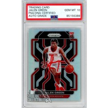 Jalen Green 2021-22 Panini Prizm Silver Autograph Rookie Card #306 PSA/DNA 10 (Red)