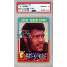 Joe Greene 1971 Topps Football "HOF 87" Autograph Rookie Card #245 PSA/DNA 10