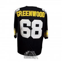 LC Greenwood Autographed Steelers Black Mitchell & Ness Football Jersey - JSA COA