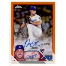 Michael Grove 2023 Topps Chrome Orange Autograph Rookie Card #RA-MGR 03/25