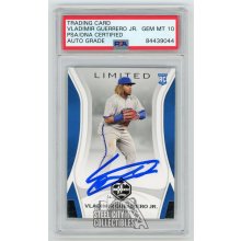 Vladimir Guerrero Jr 2019 Panini Limited Autographed Rookie Card #13 - PSA/DNA 10