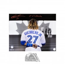 Vladimir Guerrero Jr O Canada Autographed Toronto Blue Jays 16x20 Photo - JSA COA