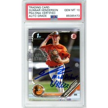 Gunnar Henderson 2019 1st Bowman "MLB Debut" Autograph Card #BD-22 PSA/DNA 10