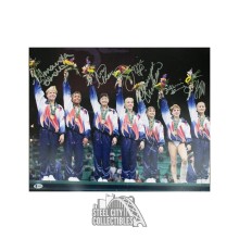 1996 USA Gymnastics Team Autographed 16x20 Photo (6 Signatures) - BAS LOA
