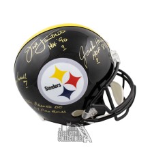 Steel Curtain Ham Lambert Russell NFL Record 24 Pro Bowls Autographed Full-Size Football Helmet