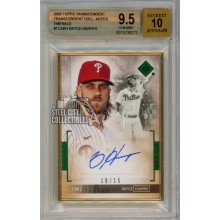 Bryce Harper 2020 Topps Transcendent Emerald Autograph Card #TCA-BH 10/15 BGS 9.5