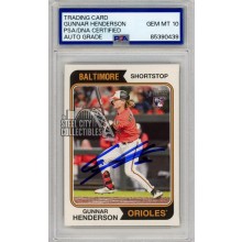 Gunnar Henderson 2023 Topps Heritage Autograph Rookie Card #64 PSA/DNA 10
