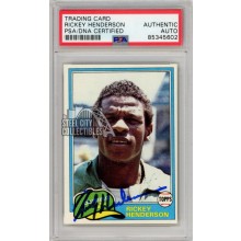 Rickey Henderson 1981 Topps Autograph Card #261 PSA/DNA