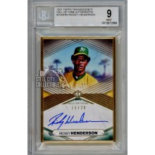 Rickey Henderson 2021 Topps Transcendent Framed Autograph Card 15/20 BGS 9