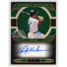Rickey Henderson 2020 Panini National Treasures Black Autograph Card #MS-RH 6/10