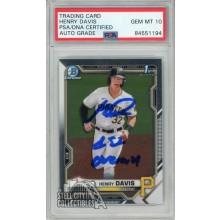 Henry Davis 2021 Bowman Draft Chrome Autograph "1st Overall" Card BDC-48 PSA/DNA 10