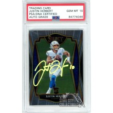 Justin Herbert 2020 Panini Select Premier Level Autograph Rookie Card #144 PSA/DNA 10 (Yellow)