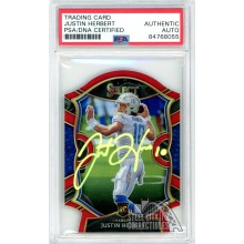 Justin Herbert 2020 Select Concourse Die Cut Red Prizm Rookie Autograph #44 PSA/DNA (Yellow)