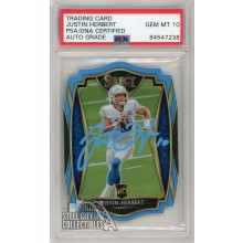 Justin Herbert 2020 Select Premier Level Light Blue Die Cut Autograph Rookie Card #144 PSA/DNA 10 (Light Blue)