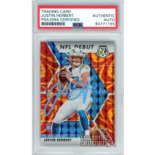 Justin Herbert 2020 Panini Mosaic Reactive Autograph Rookie Card #263 PSA/DNA (Light Blue)