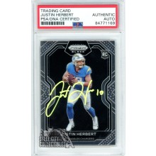 Justin Herbert 2020 Panini Chronicles Prizm Black Autograph RC Card #PB-3 PSA/DNA (Yellow)