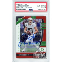 Justin Herbert 2020 Panini Prizm Draft Picks Red "Go Ducks" Autograph Rookie Card #102 PSA/DNA