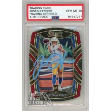 Justin Herbert 2020 Panini Select Club Level Die Cut Maroon Auto Rookie Card #244 PSA/DNA 10
