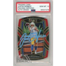 Justin Herbert 2020 Panini Select Club Level Die Cut Red Auto Rookie Card #244 PSA/DNA 10
