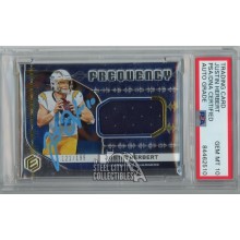 Justin Herbert 2020 Panini Elements Autograph Jersey Rookie Card #FR3 PSA/DNA 10