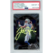 Justin Herbert 2020 Panini Select Concourse Auto Rookie Card #44 PSA/DNA 10 (Yellow)