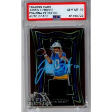 Justin Herbert 2020 Panini Select Maroon Auto Jersey Rookie #RS-JHE PSA/DNA 10