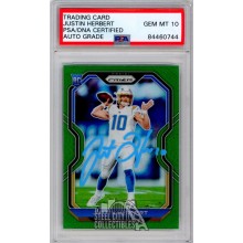 Justin Herbert 2020 Panini Prizm Green Autograph Rookie RC 325 PSA/DNA 10 (Blue)