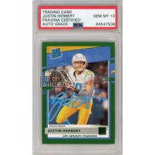 Justin Herbert 2020 Panini Donruss Green Press Proof Rookie Autograph #303 PSA/DNA 10