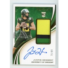 Justin Herbert 2020 Panini Immaculate Draft Autograph Patch RC Card #104 75/99