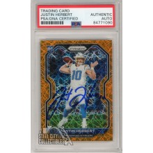 Justin Herbert 2020 Panini Prizm Orange Lazer Autograph Rookie Card #325 PSA/DNA