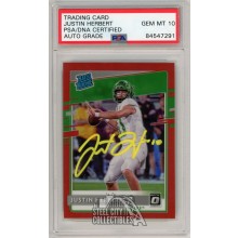 Justin Herbert 2020 Panini Chronicles Draft Optic Red Auto Rookie Card #4 PSA/DNA  10 (Yellow)