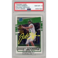 Justin Herbert 2020 Panini Chronicles Draft Optic Auto Rookie Card #4 - PSA/DNA 10 (Yellow)