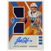 Justin Herbert 2020 Panini Phoenix Orange Autograph Rookie Jersey Card 25/35