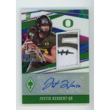 Justin Herbert 2020 Panini Phoenix Draft Marble Autograph Patch RC Card #2 1/4