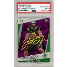 Justin Herbert 2020 Panini Chronicles Draft Phoenix Purple Auto Rookie Card #5 PSA/DNA