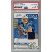 Justin Herbert 2020 Panini Absolute Autograph Rookie Materials Jersey Card #3 PSA/DNA