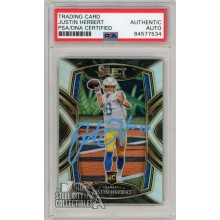Justin Herbert 2020 Panini Select Club Level Silver Autograph Rookie Card #244 PSA/DNA