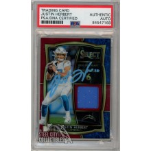 Justin Herbert 2020 Panini Select Draft Red Jersey Autograph Rookie #DS-JHE PSA/DNA