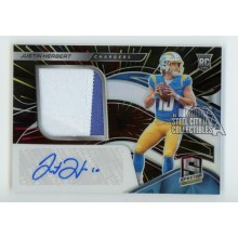 Justin Herbert 2020 Panini Spectra Autograph Patch Rookie Card #203 31/75