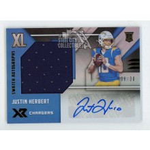Justin Herbert 2020 Panini XR XL Autograph Jersey Rookie Card #RXL-JH 08/30