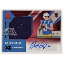 Justin Herbert 2020 Panini XR XL Red Autograph Rookie Jersey Card #RXL-JH 16/25