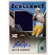 Justin Herbert 2020 Panini XR Rookie Excellence Autograph Rookie Jersey Card #RXC-JH 11/25