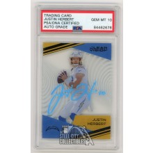 Justin Herbert 2020 Panini Chronicles Clear Vision Auto Rookie Card #CV-3 - PSA/DNA 10 (Light Blue)