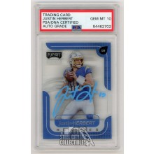 Justin Herbert 2020 Panini Chronicles Playoff Momentum Auto Card #M-3 - PSA/DNA 10 (Light Blue)