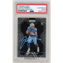 Justin Herbert 2020 Panini Chronicles Prizm Black Auto Rookie Card #PB-3 PSA/DNA (Light Blue)