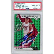 Tyler Herro 2019-20 Mosaic Green Debut Autograph Rookie Card #280 PSA/DNA 10