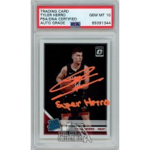 Tyler Herro 2019-20 Panini Donruss Optic Autograph Rookie Card "Super Herro" #172 PSA/DNA 10 (Orange)
