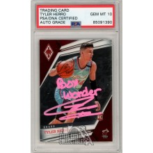 Tyler Herro 2019-20 Panini Phoenix Basketball Autograph Rookie Card "Boy Wonder" #572 PSA/DNA 10 (Pink)